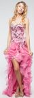 Main image of Strapless High-Low Sequined Prom Dress with Ruffled Skirt